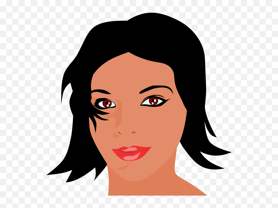 Brown - Clip Art Womans Face Emoji,Woman Lipstick Dress Emoji