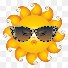 Sun Summer Glasses Shades Girl Hot Kiss - Sunshine Emoji