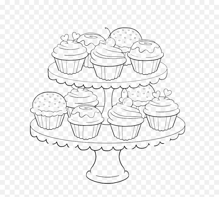 Free Cupcake Coloring Book Download - Cupcake Food Coloring Pages Emoji,Emoji Birthday Cupcakes