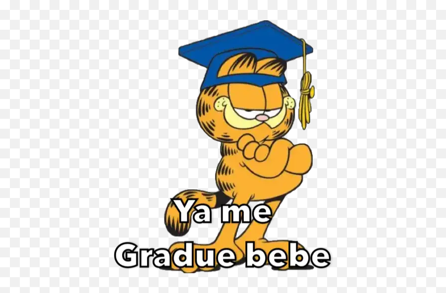 Garfield Stickers For Whatsapp - Garfield Graduate Emoji,Alien In Square Emoji