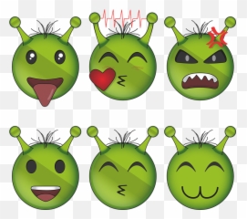 Alien Emoji Emoticon - Alien Emoji,Moon Emoji