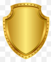 Golden Shield Badge Blank - Shield Logo Gold Vector Emoji,Shield Emoji
