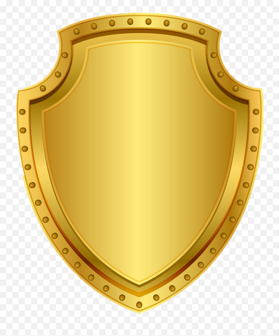 Golden Shield Badge Blank - Shield Logo Gold Vector Emoji,Shield Emoji