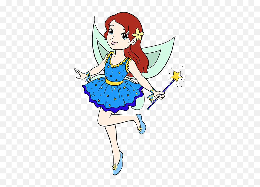 How To Draw A Fairy In A Few Easy Steps - Cartoon Sketch Of Fairy Emoji,Fairy Emoji