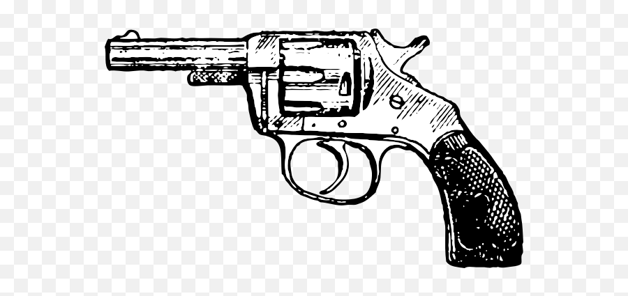 Vector Illustration Of Revolver With - Gun Clipart Emoji,Emoticon Gun