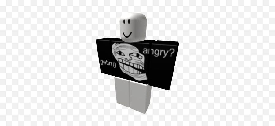 Geting Angry Black Fill Face - Roblox Cool Shirt Emoji,Troll Face Text Emoticon