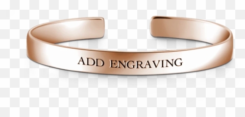 Engravable Cuff Bangle Rose Gold - Emoji