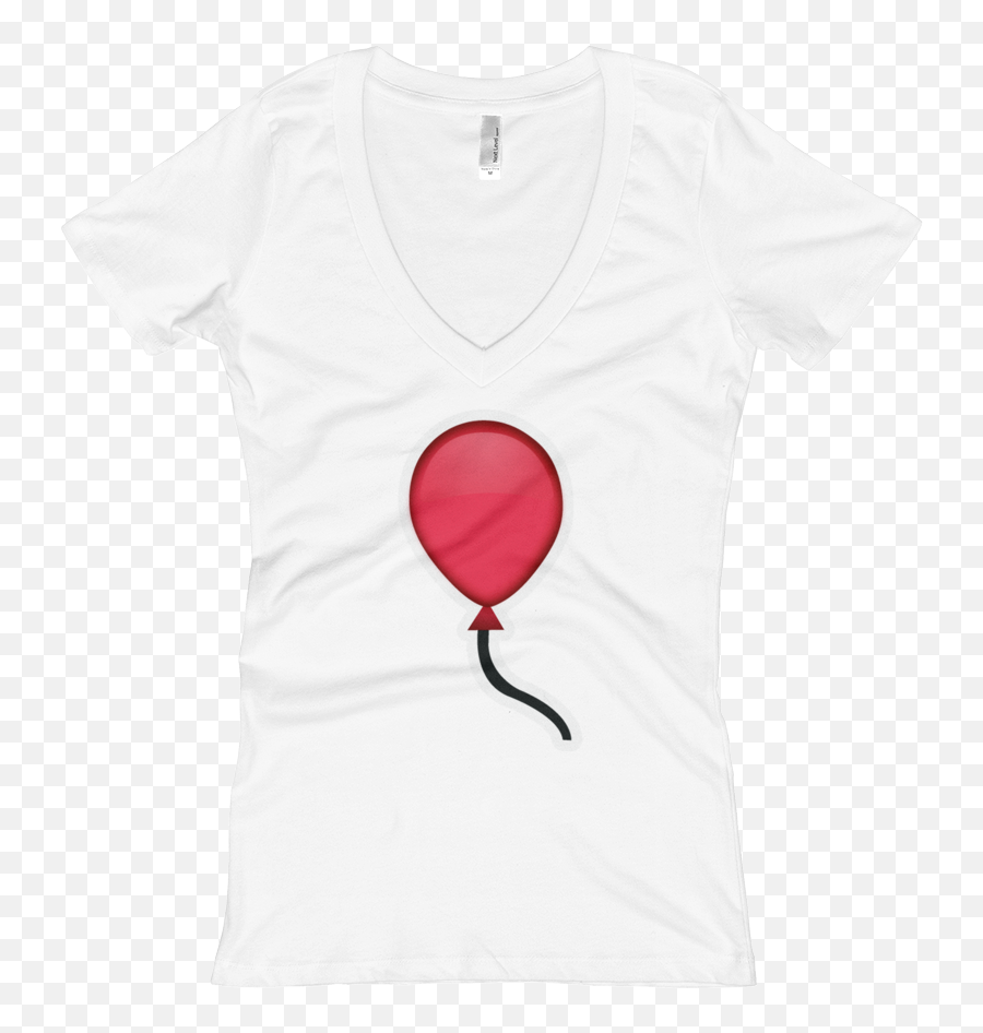 Download Womenu0027s Emoji V - Neck Balloon Full Size Png Balloon,Balloon Emoji