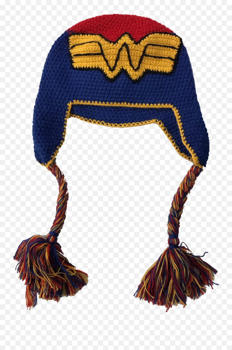Peruvian Handmade Crochet Superheroes Earflap Hat - Wonder Woman Crochet Emoji,Wonder Woman Emoji
