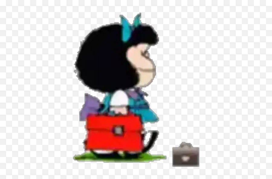 Mafalda Stickers For Whatsapp - Cartoon Emoji,Briefcase Emoji