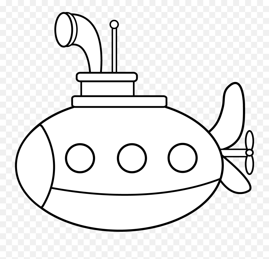 Free Submarine Clipart Black And White - Clipart White Submarine Emoji,Submarine Emoji