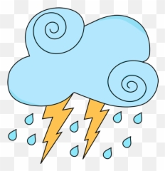 Rain Cloud Thunderstorm Clip Art - Lightning And Rain Clipart Emoji,Thunderstorm Emoji