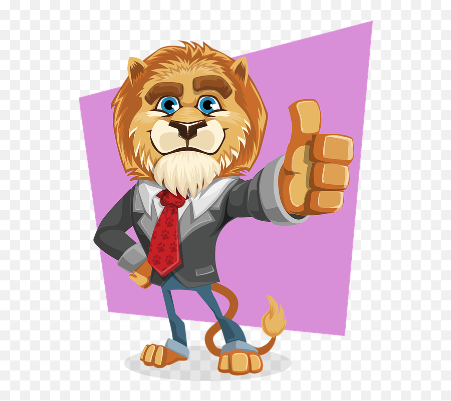 Lion King Animal Business Suit Tie - Cartoon Lion In A Suit Emoji,Lion King Emoji