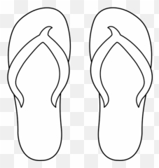 Flip Flops Clipart Black And White Free - Coloring Page Emoji