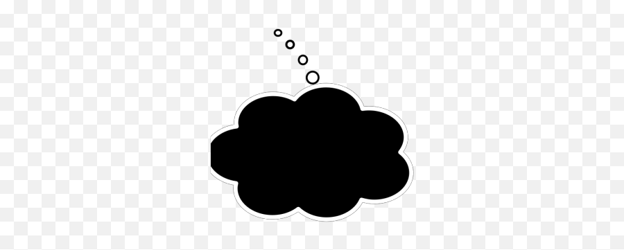 Black Thought Bubble White Line Png Svg Clip Art For Web - White Bubble Cloud Transparent Emoji,Thought Bubble Emoji