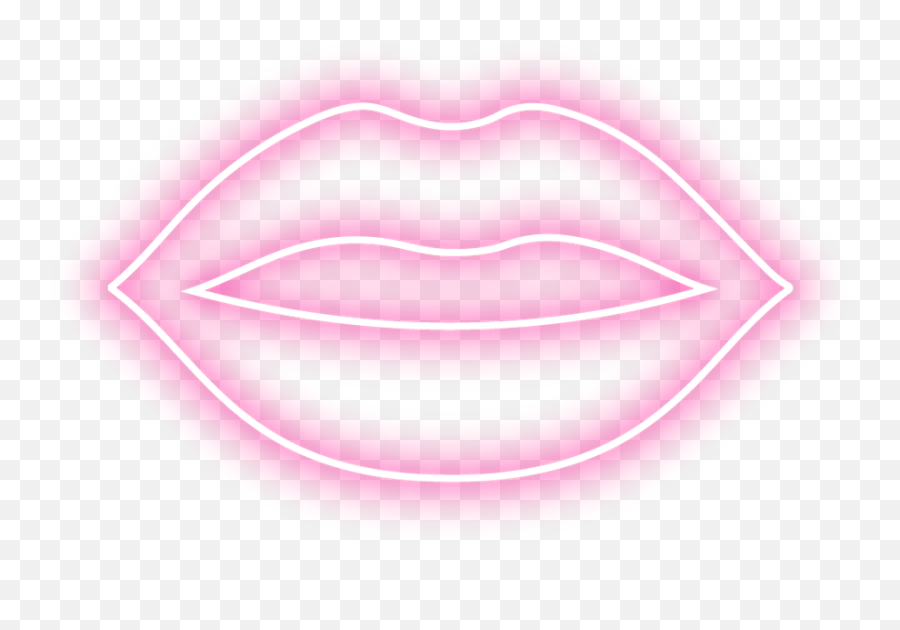 Neon Emoji Library - Lip Care,Pink Lips Emoji