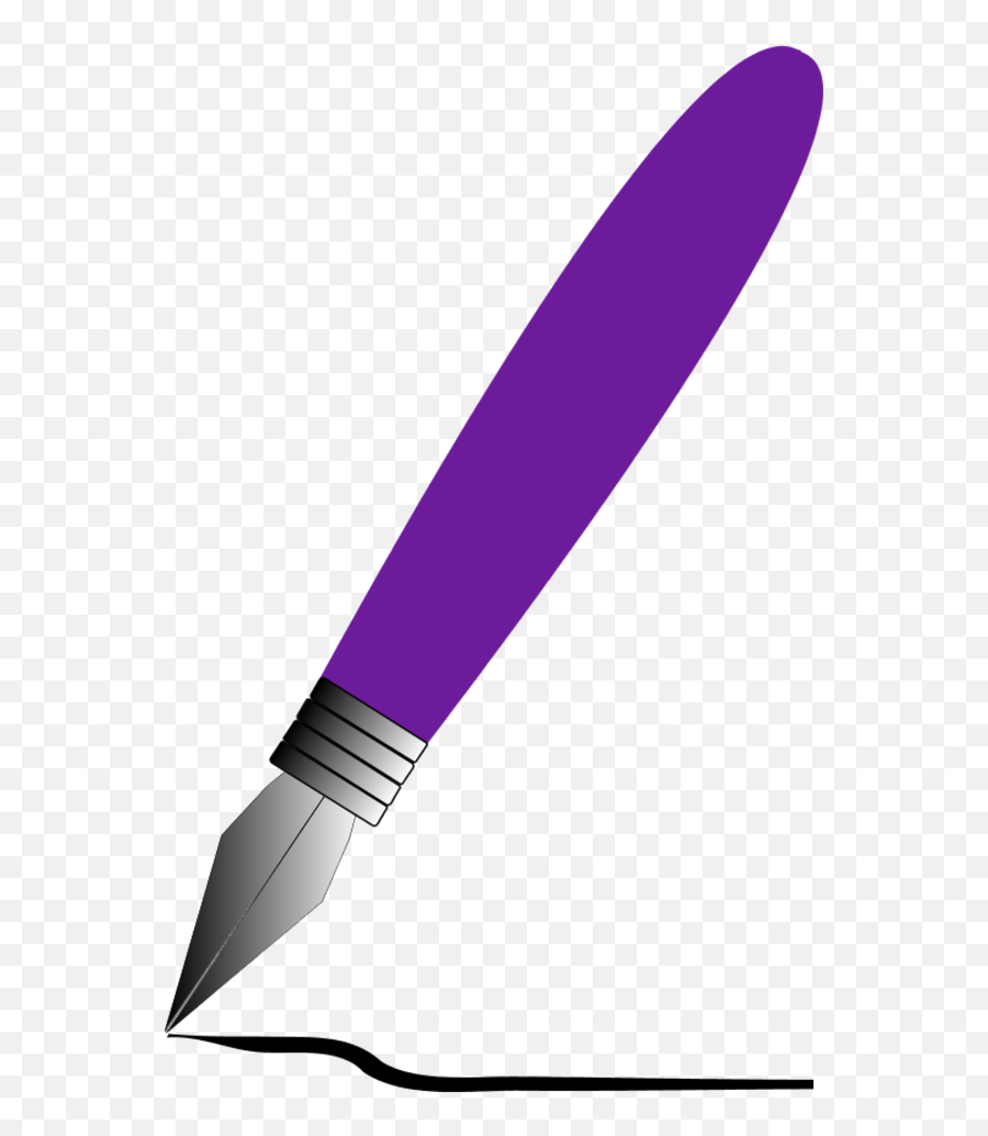Fountain Pen Clipart - Clipart Transparent Purple Pen Emoji,Pen Emoji