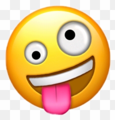 Crazy Iphoneemoji Emoji - Crazy Face Emoji Png,Fan Emoji