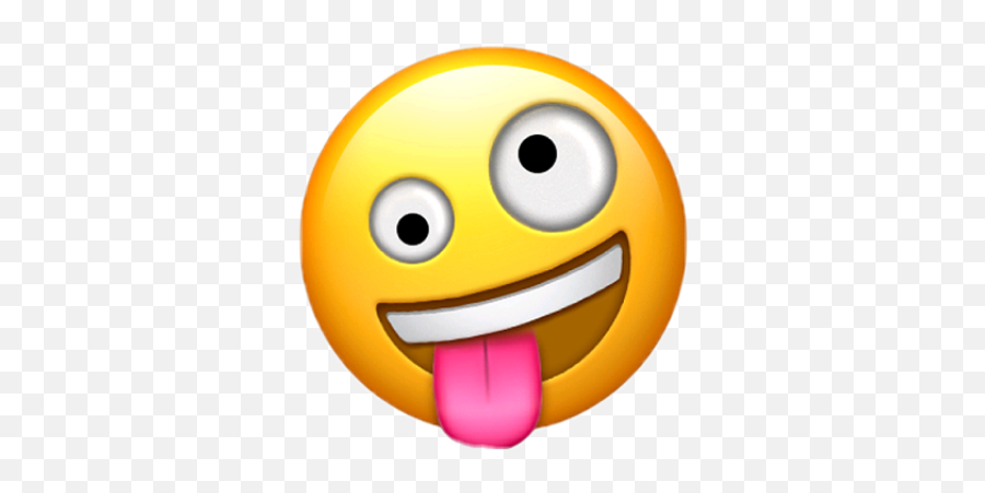 Crazy Iphoneemoji Emoji - Crazy Face Emoji Png,Fan Emoji