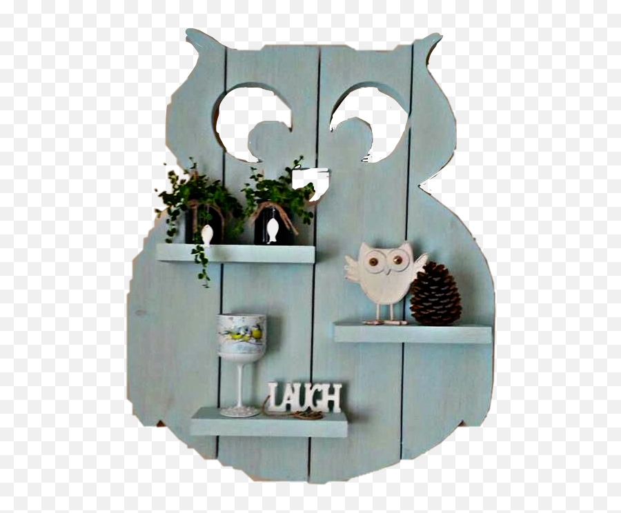 Owl Owls Shelf Blue Laugh Text Plants - Diy Wood Owl Decor Emoji,Owl Emoji Text