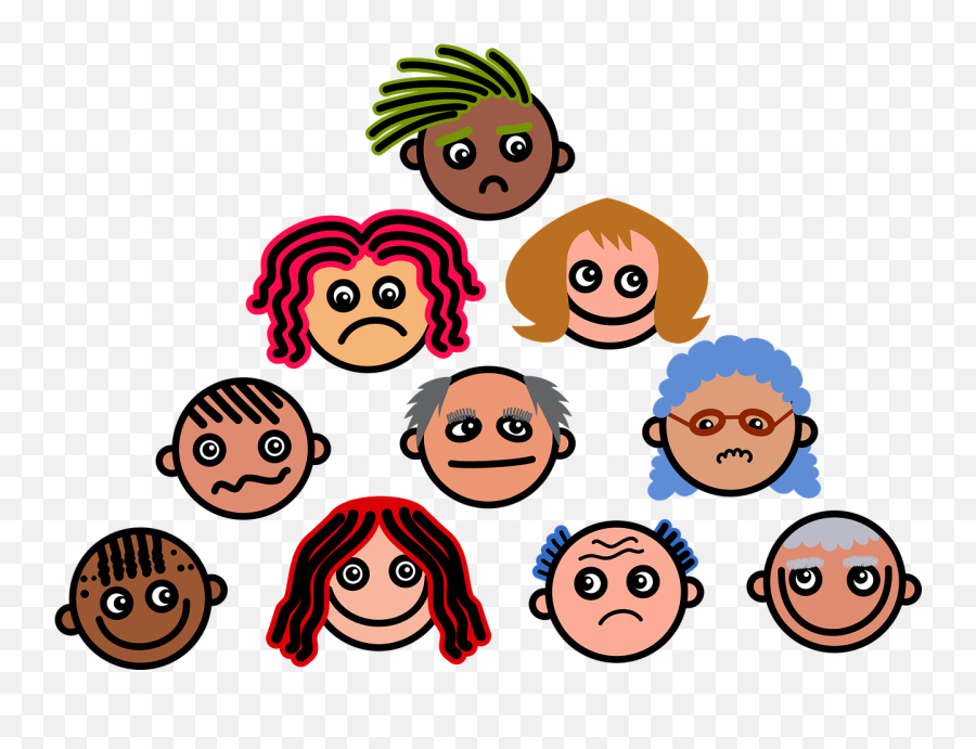 Cartoon Faces Expressions Emotions Diversity - Clipart Student Happy Face Emoji,Cat Emoticons