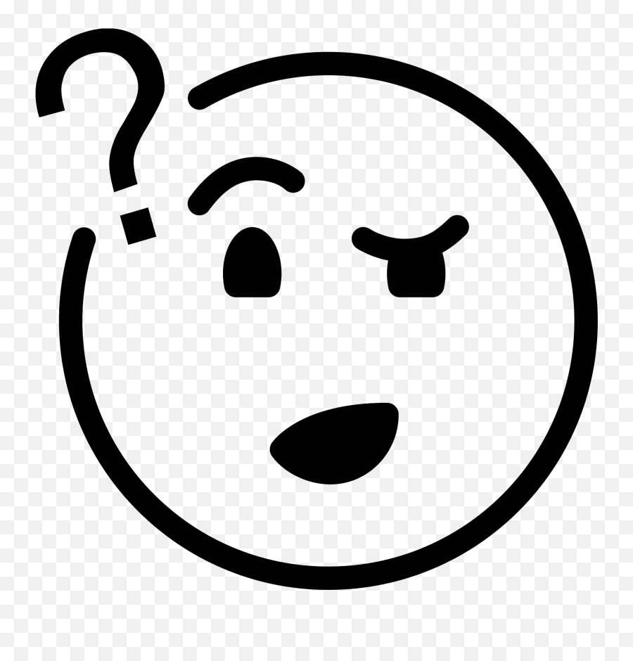 Wtf Face Png Picture - Confused Clipart Black And White Emoji,Wtf Emoticon