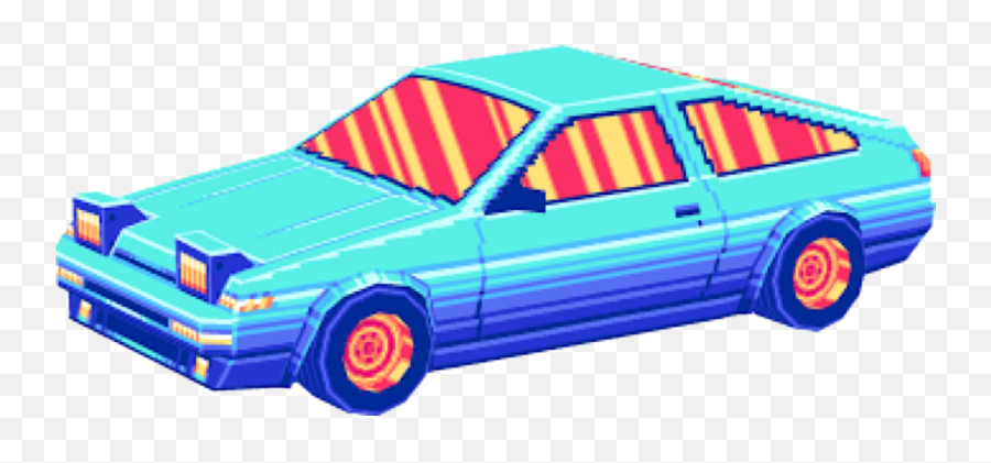 Sticker Car Cars Blue Cyan Bluecar Pixelated Pixels Pix - Low Poly Car Png Emoji,Blue Car Emoji