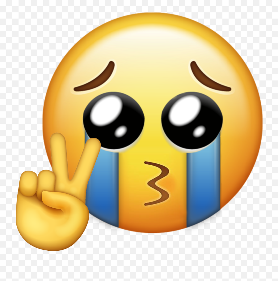 Trending Llorar Stickers - Crying Peace Sign Meme Emoji,Emoticon Llorando