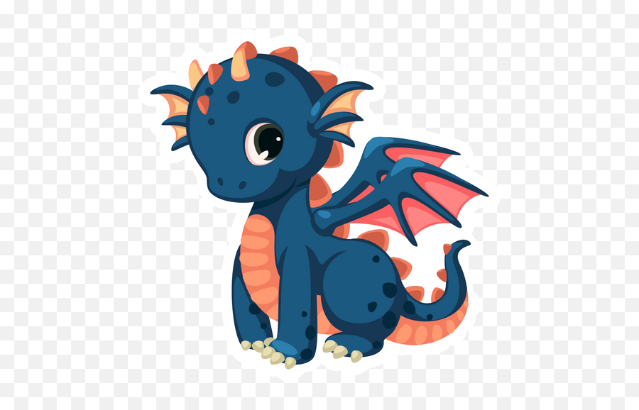Blue Dragon Kid Sticker - Sticker Mania Dragon Emoji,Dragon Head Emoji