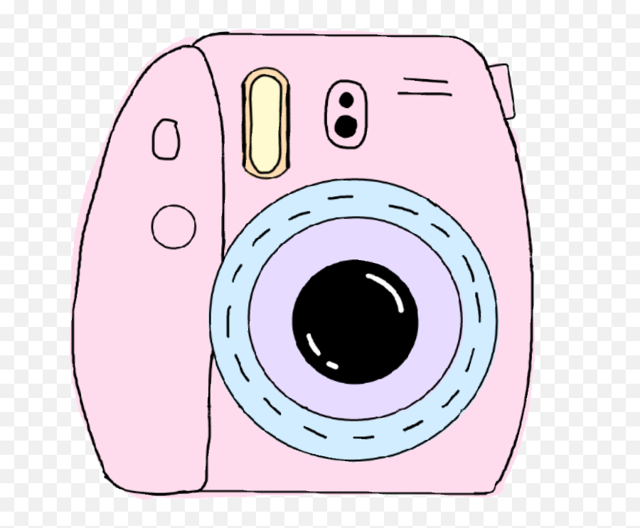 Stickers Pink Camera - Polaroid Camera Clipart Emoji,Emoji Camera Sticker