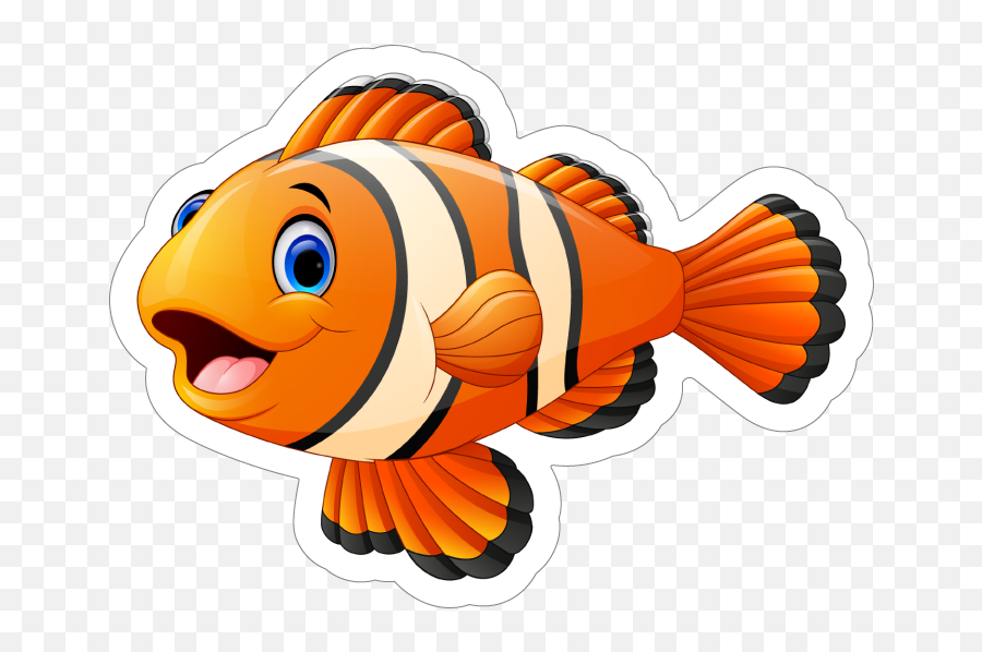 Clown Fish Sticker - Clipart Fish Emoji,Fish Flag Emoji