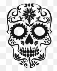 Dekorativt Döskalle Siluett - Silhouette Sugar Skull Svg Emoji,Jeep Emoji