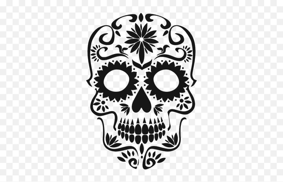 Dekorativt Döskalle Siluett - Silhouette Sugar Skull Svg Emoji,Jeep Emoji