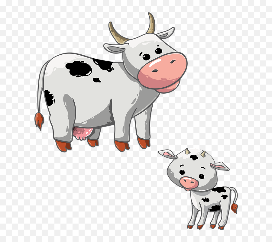Clipart Cow Calf Clipart Cow Calf - Cow And Calf Clipart Png Emoji,Cow Coffee Emoji
