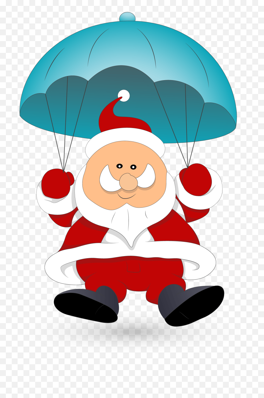 Santa Clipart Parachute Santa Parachute Transparent Free - Santa Claus Clipart Png Parachute Emoji,Parachute Emoji