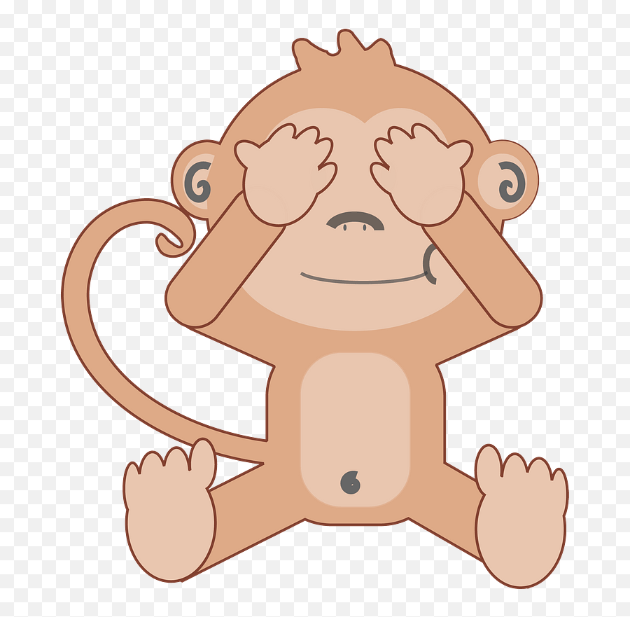 Monkey See No Evil Clipart - Cartoon Emoji,See No Evil Hear No Evil Speak No Evil Emoji
