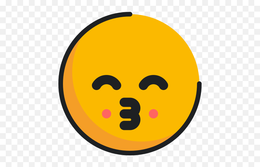 Closed Eyes Emoticon Face Kissing Icon - Free Download Happy Emoji,Eyes Emoji Png