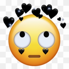 Emoji Heart Black Sticker - Transparent Crown