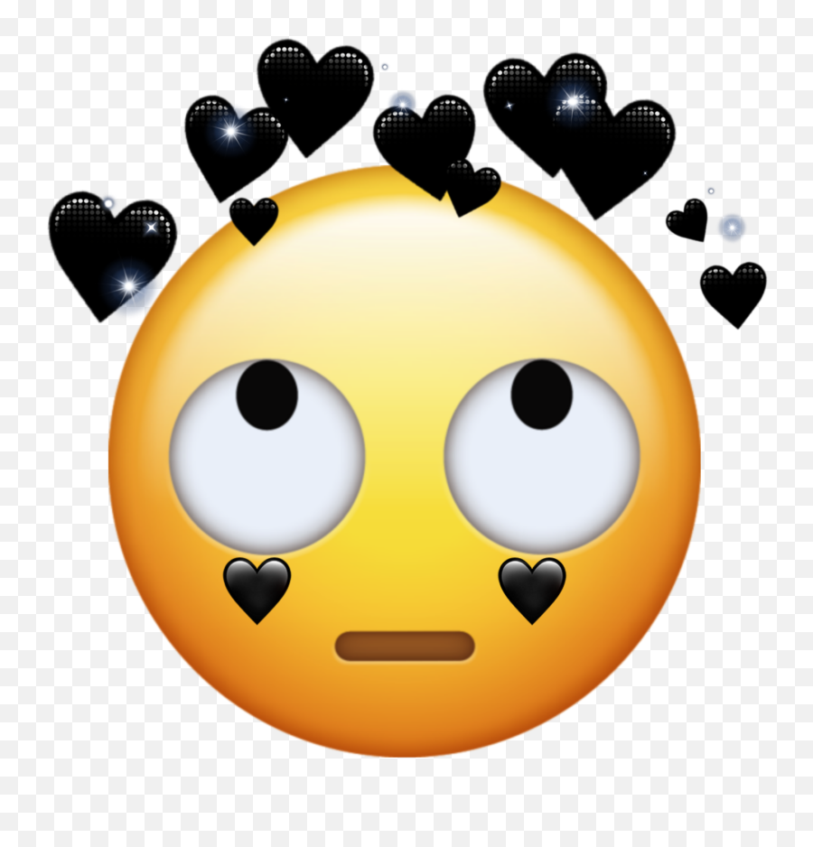 Emoji Heart Black Sticker - Transparent Black Heart Emoji Crown,Shine Emoji