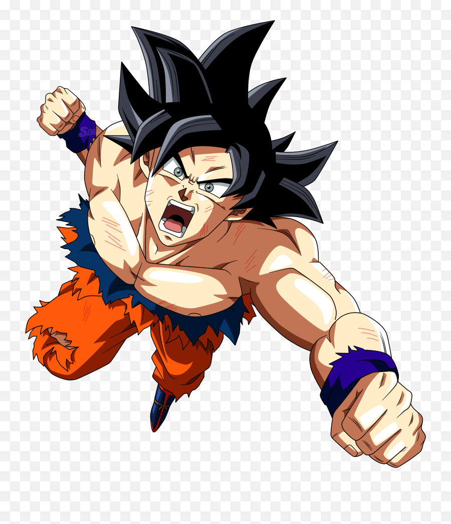 Goku Ultra Instinct Sign Flies With Punch Renderpng - Migatte No Gokui Png Emoji,Goku Emoji