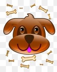 Puppy Face And Doggy Bones Clipart - Full Size Topper Rosto De Cachorro Emoji