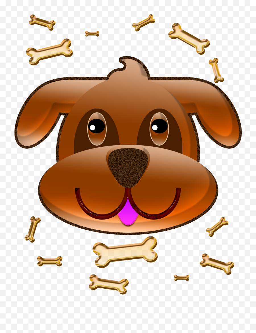 Puppy Face And Doggy Bones Clipart - Full Size Clipart Topper Rosto De Cachorro Emoji,Dog Bone Emoji