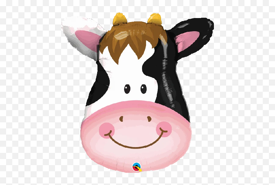 Supershape Contented Cow 32 Balloon - Balloon Cow Emoji,Cow And Man Emoji