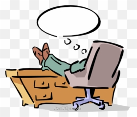 His Feet Up Royalty Free Vector Clip - Man With On Desk Cartoon Emoji