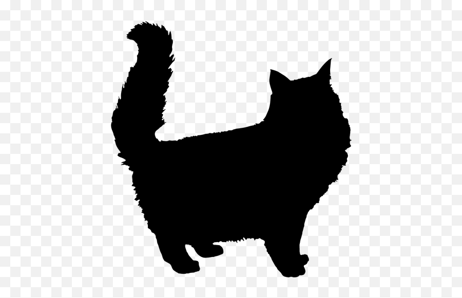 Fluffiga Katten Siluett - Maine Coon Cat Silhouette Emoji,Jeep Emoji