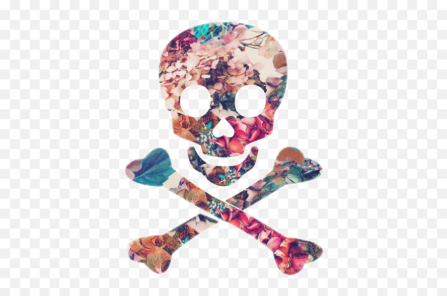 Calavera Corazon Flores Emoji Emojis - Skull And Crossbones Floral,Rocking Emoji