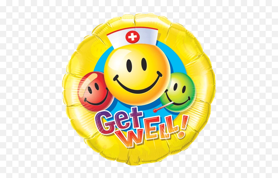 36 Giant Get Well Smiley Balloon - Get Well Balloon Smiley Emoji,Emoji Balloons