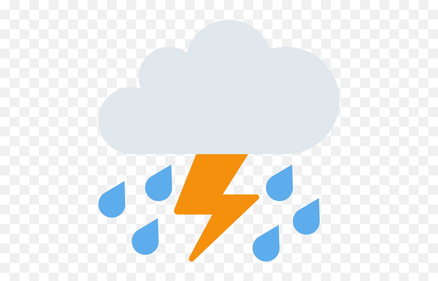 Cloud With Lightning And Rain Emoji Meaning And Pictures - Gewitter Emoji,Thunder Emoji