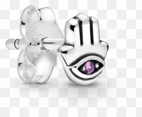 My Hamsa Hand Single Stud Earring - Smiley Emoji