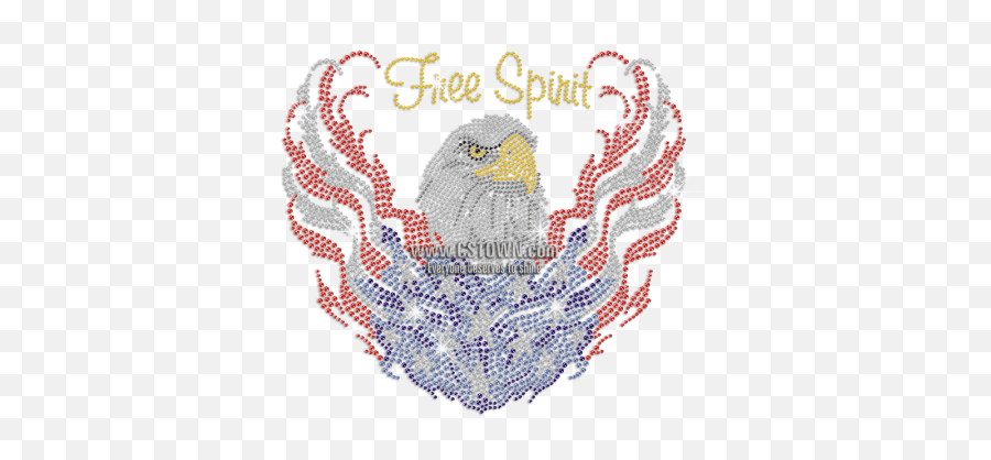 Flying Bald Eagle For Freedom Iron - On Rhinestone Transfer Emoji,Bald Emoji